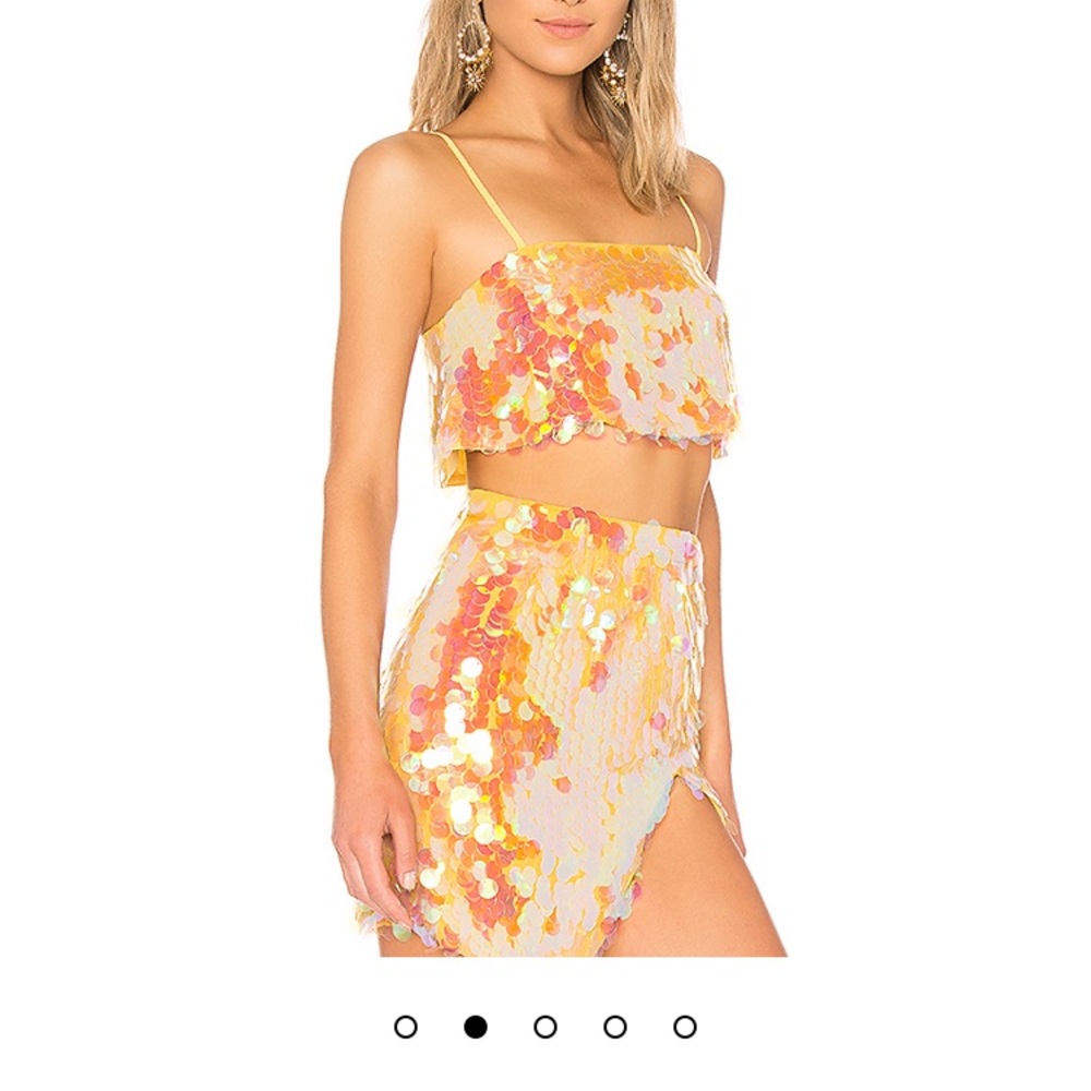 LPA yellow sequin two piece set